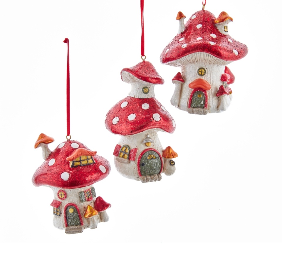 

Игрушка для елки Kurt S Adler "Коллекция Традиции" Домик-гриб с красной шляпкой в ассортименте 9.5см, Китай