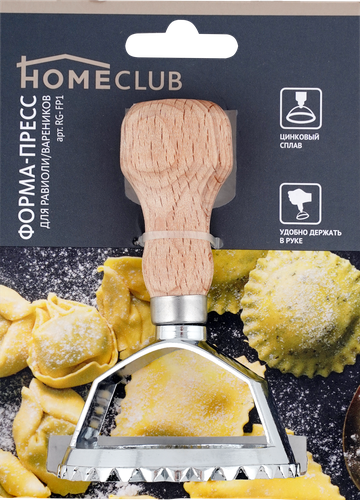 

Форма-пресс для равиоли/вареников HOMECLUB нержавеющая сталь, дерево, Арт. RG-FP1