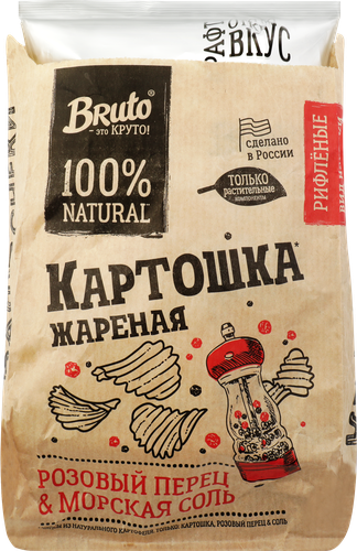 

Чипсы картофельные Bruto Крафт розовый перец и морская соль 60 г