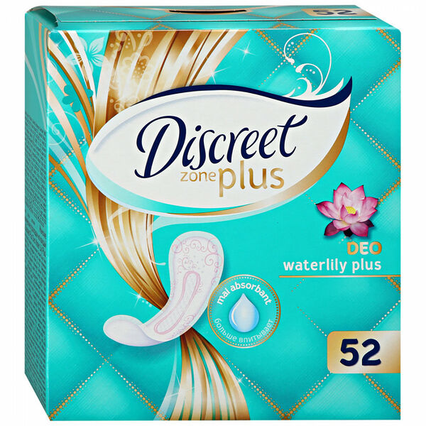 Прокладки ежедневные Discreet Zone plus Water Lily, 52 шт.