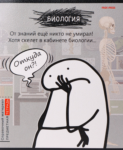 

Тетрадь PROF-PRESS Школьные мемасики Биология, 48 листов, в клетку, Арт. 48-9648