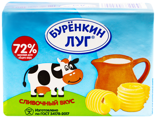 

Спред Буренкин луг растительно-жировой сливочный вкус 72%