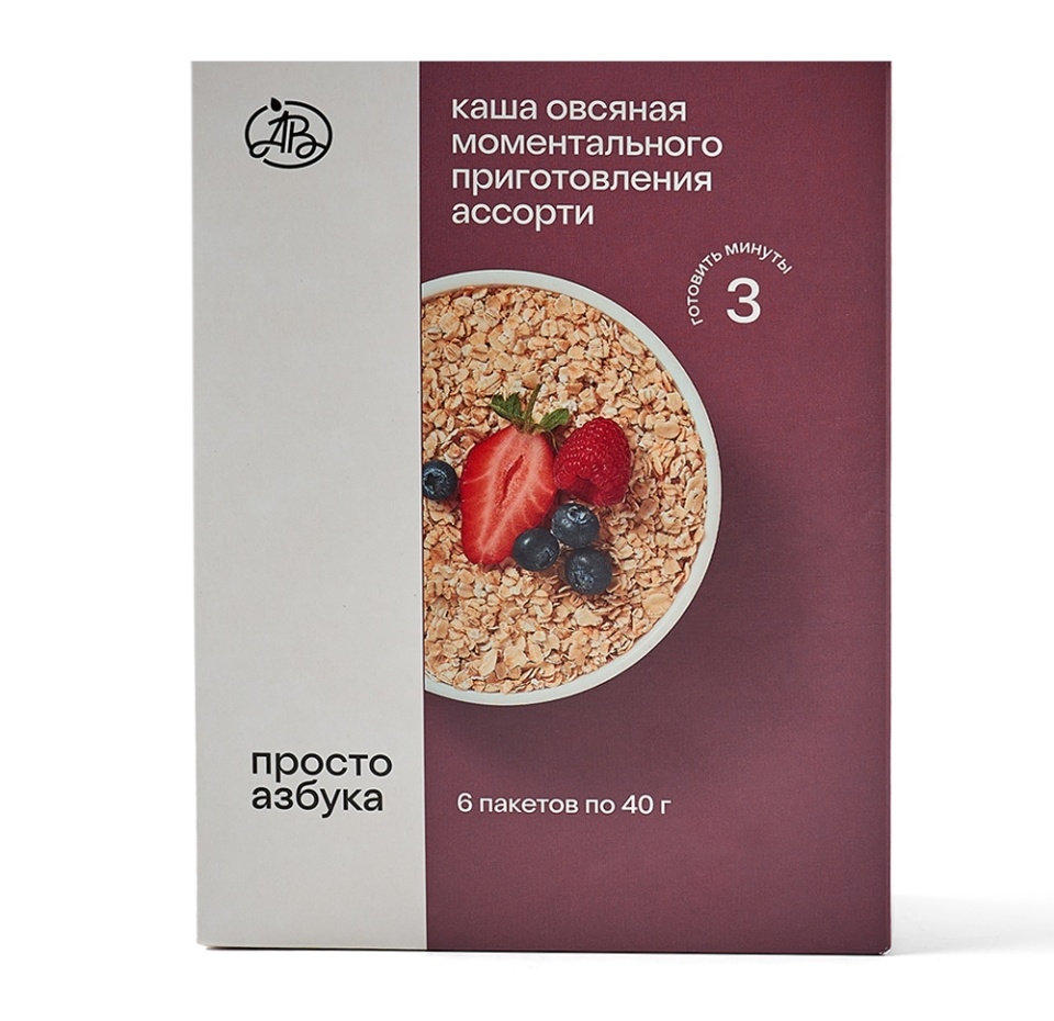 

Каша овсяная "Просто Азбука" Ассорти 240г, 6 пакетиков, Россия