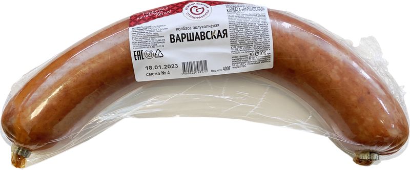 

Колбаса Межениновская ПФ Варшавская полукопченая 400 г