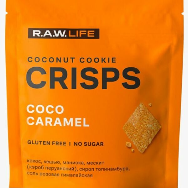 Печенье R.A.W. LIFE Crisps Кокос-Карамель 35г