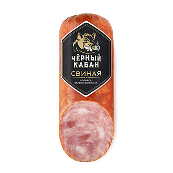 Колбаса варёно-копчёная Чёрный кабан Свиная срез