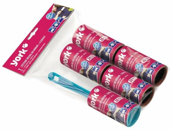 Ролик-щетка для одежды York + 4 сменных блока по 20 листов