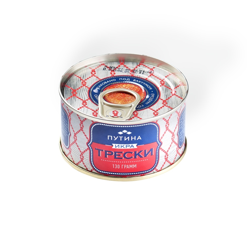 

Икра трески пробойная, «Путина», 130 г, Россия