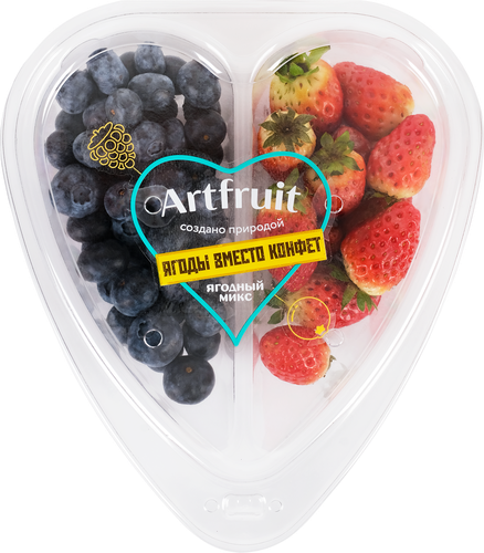 

Ягодный микс АРТФРУТ Сердце, голубика и клубника, 250г