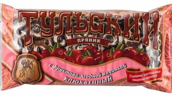 Пряник тульский Ясная Поляна Клюквенный с фруктово-ягодной начинкой