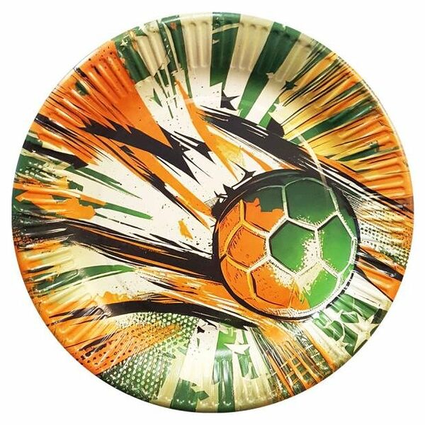 Тарелки одноразовые бумажные Полет мяча d 23 см, 6 шт