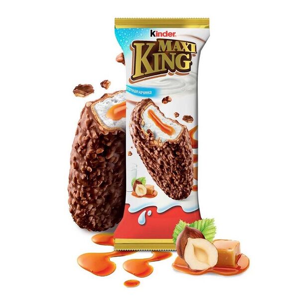 Вафли Ferrero Макси Кинг покрытые молочным шоколадом и дробленными лесными орехами с молочной карамельной начинкой