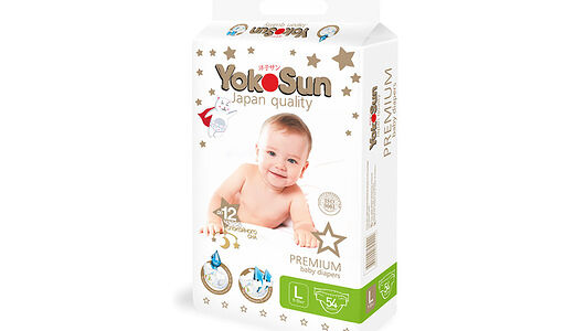 Подгузники YokoSun Premium L (9-13 кг) 54 шт