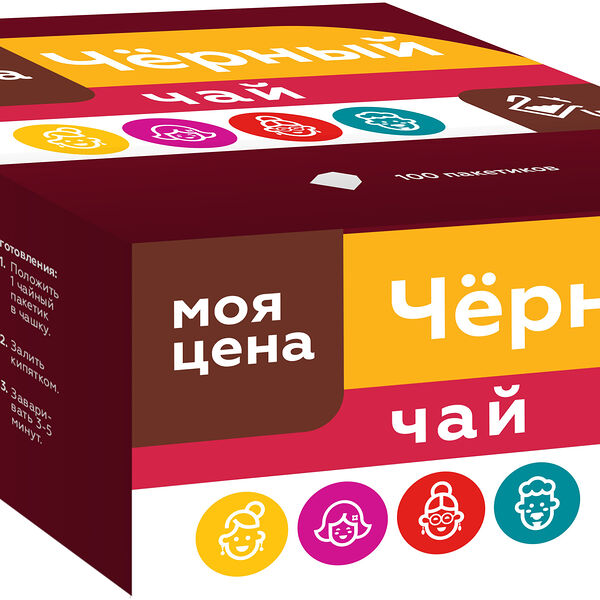 Чай черный Моя цена 100 пакетиков