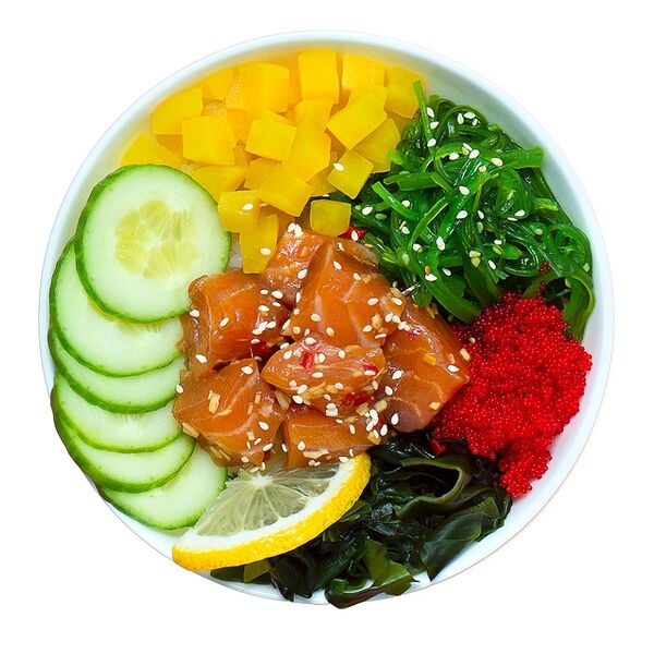 Поке с маринованным лососем и цитрусовым соусом, Уже Готово