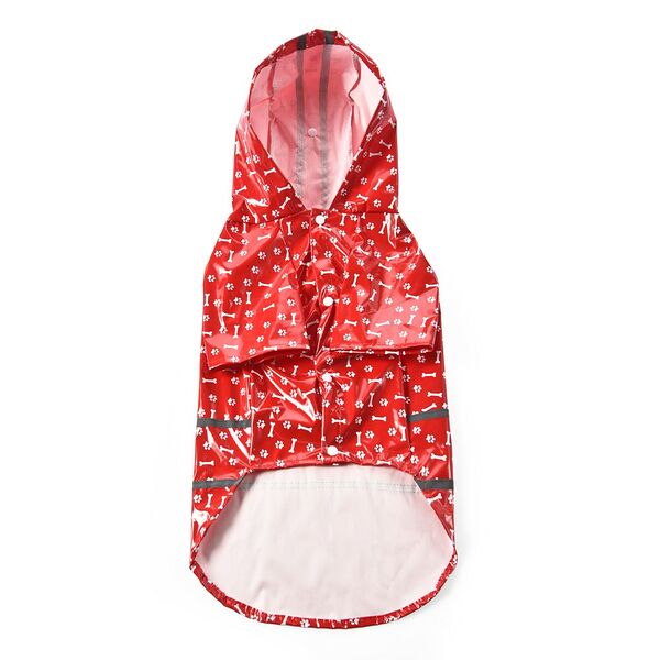 Дождевик для собак FOXIE Rain L (длина спины 40см) красный с полосами