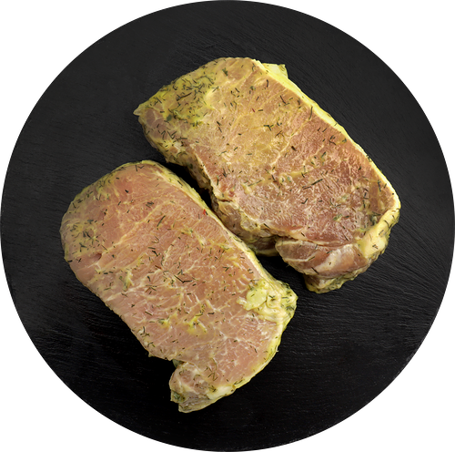 Стейк из свиной корейки ЛЕНТА FRESH в cливочном маринаде с травами