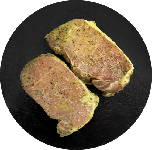 

Стейк из свиной корейки ЛЕНТА FRESH в cливочном маринаде с травами