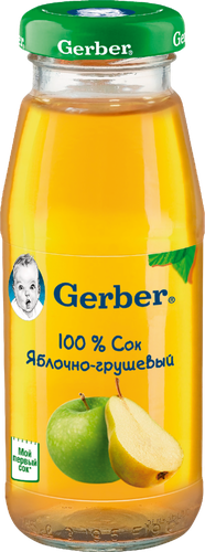 

Сок GERBER Яблочно-грушевый осветленный, с 4 месяцев, 175мл