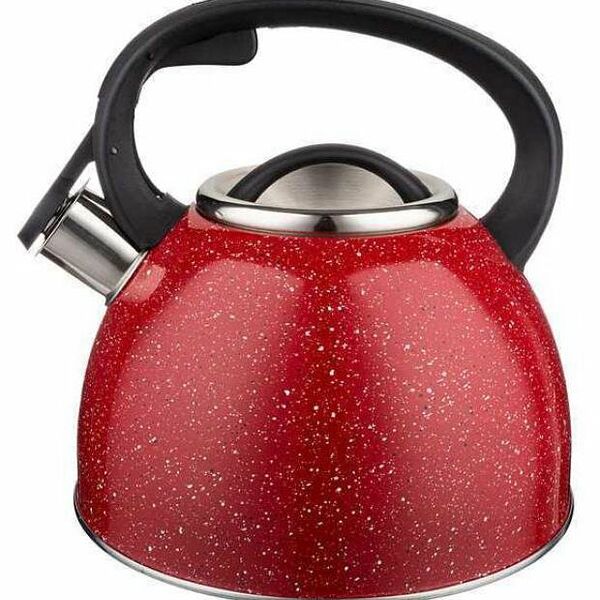 Чайник Agness красный со свистком, 2,5 л