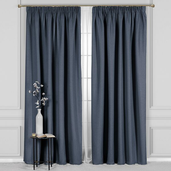 Портьера НОКС, размер: 220х270см, цвет: синий, состав: 100% полиэстер, на шторной ленте