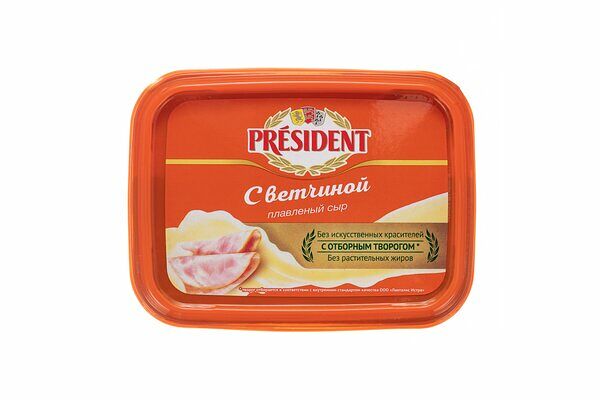 Сыр плавленый President с ветчиной 45%