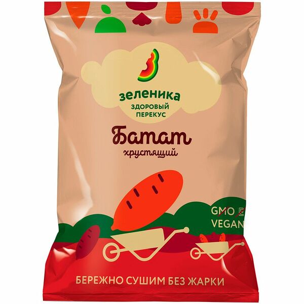 Батат Зеленика Здоровый перекус сушёный с добавлением масла, 30г