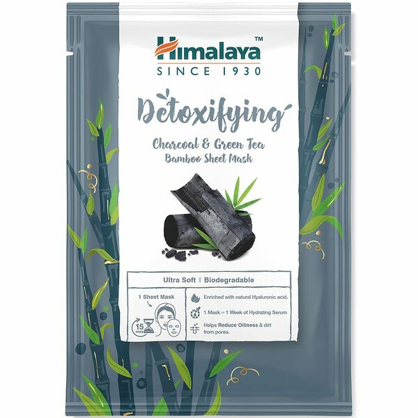 Тканевая маска детокс с углём и зелёным чаем Himalaya