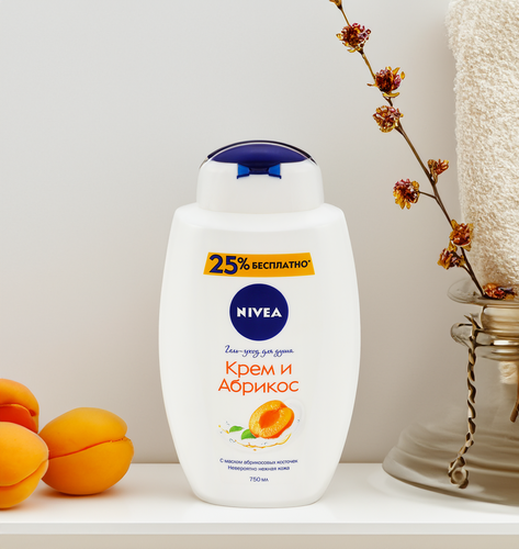 

Гель для душа Nivea Крем Абрикос, 750 мл