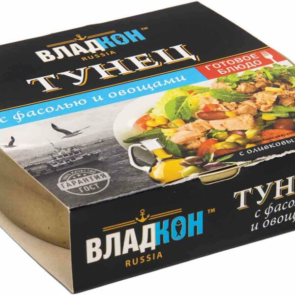 Тунец Владкон с фасолью и овощами