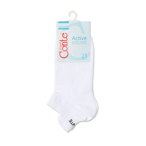 Носки женские Conte Elegant Active белые с язычком, размер 36-37