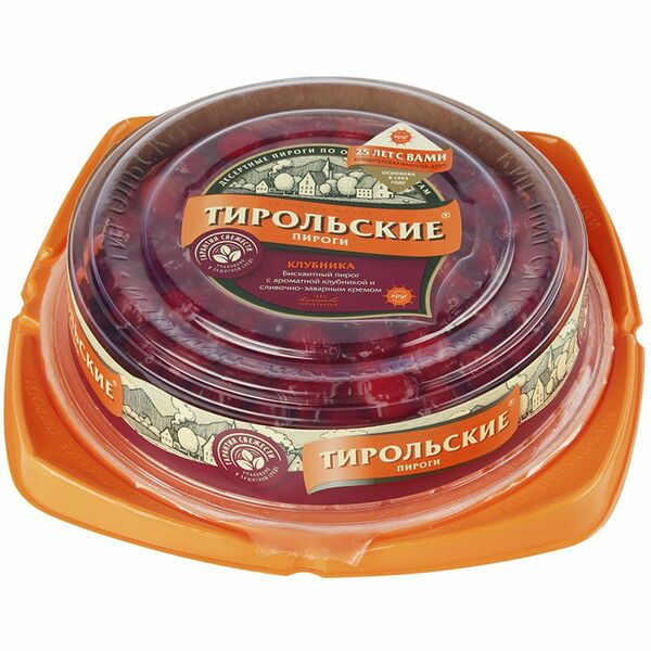 Пирог бисквитный Тирольские Пироги Клубника