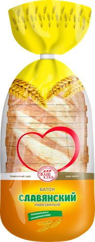 

Батон Ваш хлеб Золотой колос Славянский в нарезке 350 г