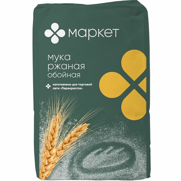 Мука Маркет ржаная хлебопекарная обойная 1кг