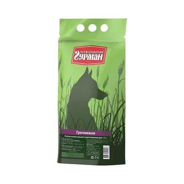 Каша для собак ЧЕТВЕРОНОГИЙ ГУРМАН моментальная Хлопья гречневые