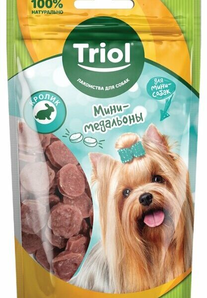 Лакомство для собак Triol Мини-медальоны из кролика Для мини-собак
