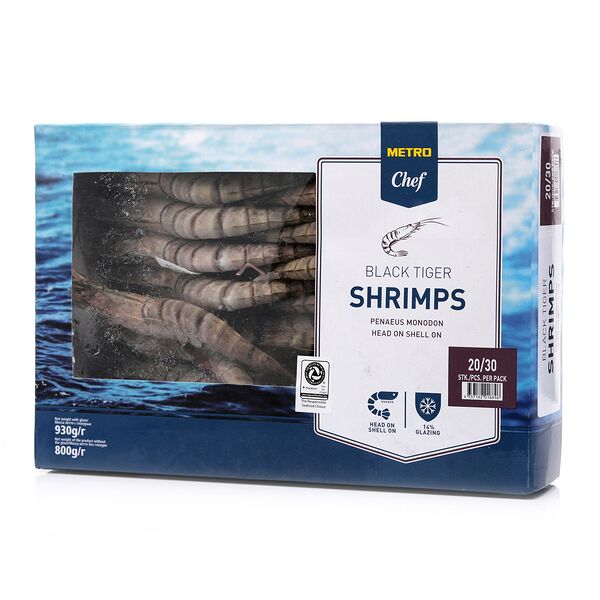 Черные тигровые креветки Metro Chef 20/30