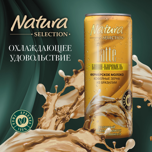 

Напиток молочно-кофейный Natura Selection Latte Банан и карамель 2.4% 220 мл