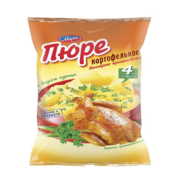Пюре картоф. быстр. приг. (в пачках) со вкусом курицы  ТМ Мира 100 г. РБ