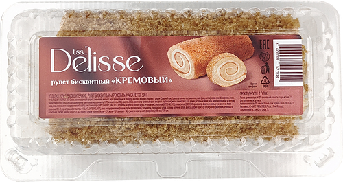 Рулет бисквитный Delisse кремовый, 300 г