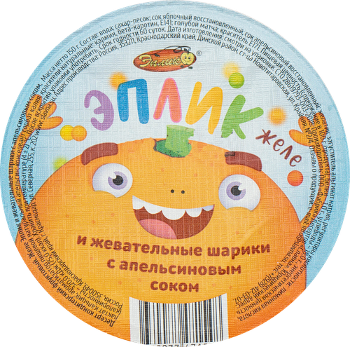 

Желе Эплик с апельсиновым соком и жевательными шариками 150 г