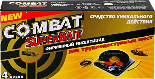 

Средство инсектицидное COMBAT Super Bait ловушка для тараканов, 4шт