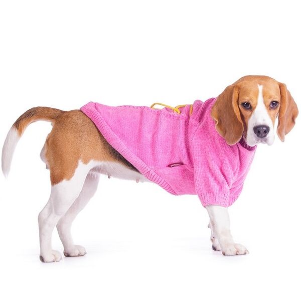 Свитер с завязками для собак 36см XL розовый (унисекс)
