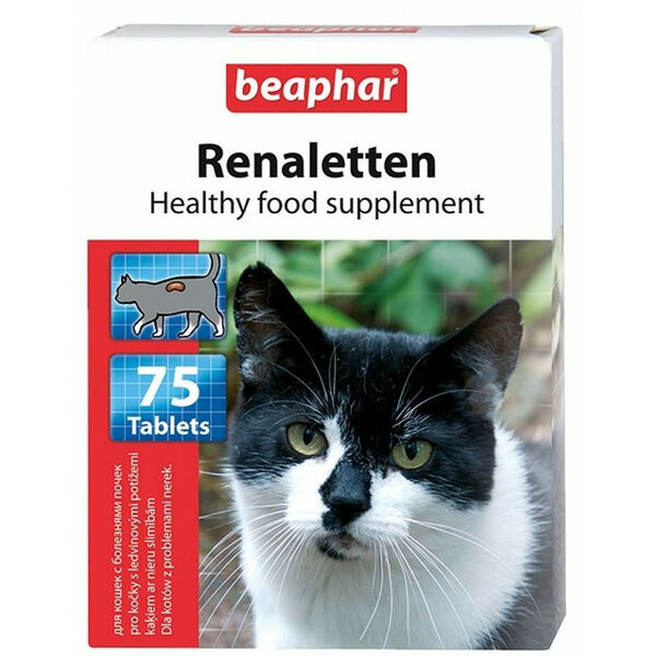 Beaphar Кормовая добавка Renaletten для кошек с почечными проблемами 75 шт.