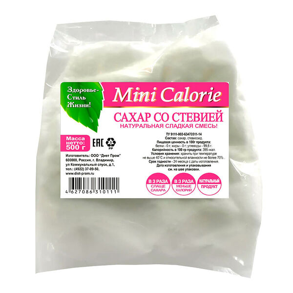 Смесь сахара и стевии 500г Mini Calorie