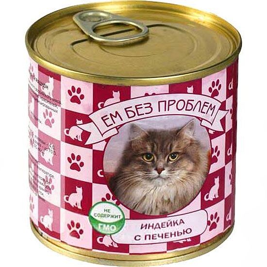 Ем без проблем консервы для кошек (паштет) Индейка и печень 250г