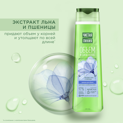 

Шампунь для тонких и ослабленных волос Чистая линия Пшеница и лен 400 мл