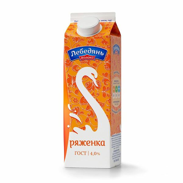 Ряженка Лебедяньмолоко 4%, 900г