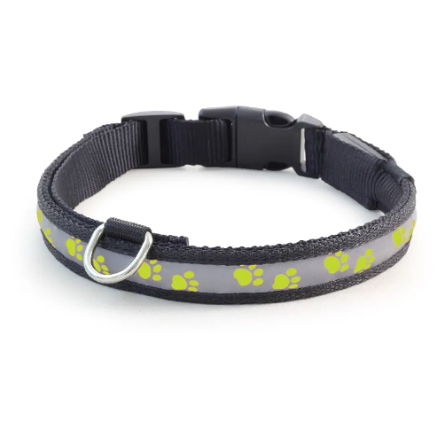 Ошейник нейлоновый Triol LD09S светодиодный 20*230-310 мм, салатовый
