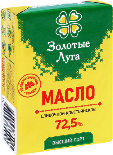 

Масло сливочное Золотые луга крестьянское 72.5% 180 г